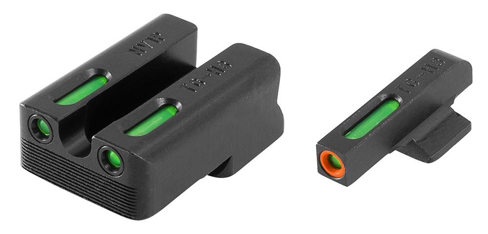 Truglo TFX Pro Tritium/Fiber-Optic Day/Night Sights Fit Novak LoMount cut .260 front / .450 rear - Orange Outline Front/Rear Green Picture of TRUGLO TFX PRO BRITESITE NOVAK 260/450 SET ORN