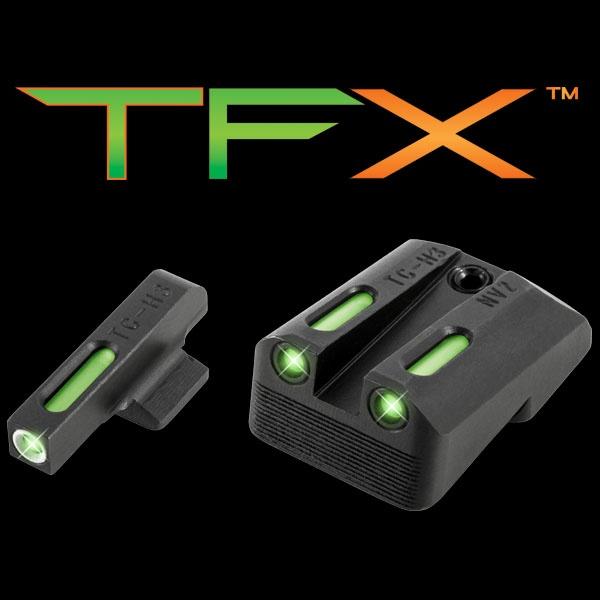 Truglo TFX Tritium/Fiber-Optic Day/Night Sights Fits Novak LoMount cut .270 Front / .450 Rear (1911 5" Government 9mm / .40 S&W) - White Outline Front Picture of TRUGLO TFX BRITESITE NOVAK .270/.450 SET
