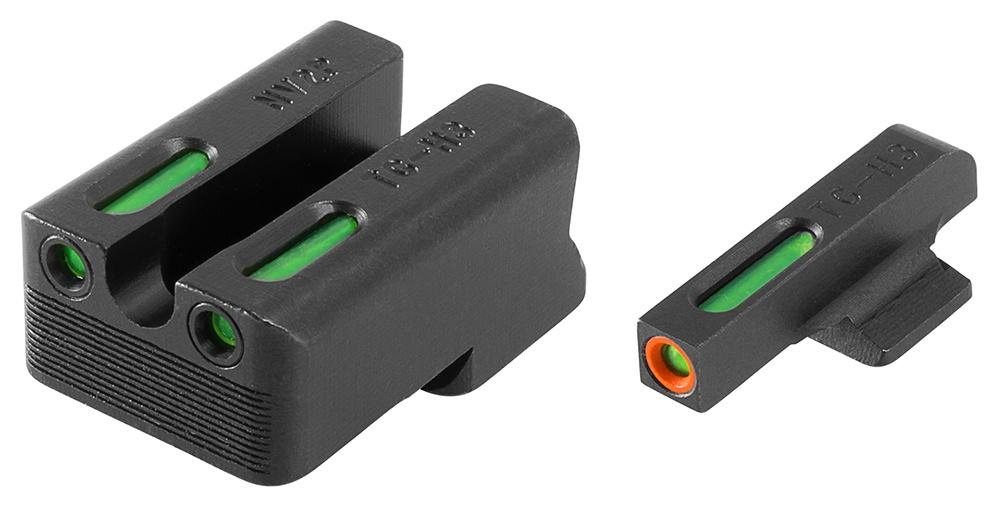 Truglo TFX Pro Tritium/Fiber-Optic Day/Night Sights Fit Novak LoMount cut .260 front / .500 rear - Orange Outline Front/Rear Green Picture of TRUGLO TFX PRO BRITESITE NOVAK 260/500 SET ORN