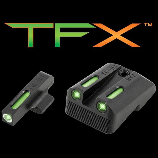 Truglo TFX Tritium/Fiber-Optic Day/Night Sights Fits Novak LoMount cut .270 Front / .500 Rear (1911 3_ Officers & 4.25_ Commander 9mm / .40S&W) - Whit Picture of TRUGLO TFX BRITESITE NOVAK .270/.500 SET