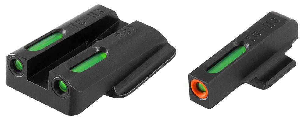 Truglo TFX Pro Next Gen Tritium & Fiber Optic Xtreme Handgun Sight - Ruger LC9|Ruger LC9s|Ruger LC380 - White Orange Front/Rear Green Picture of TRUGLO TFX PRO BRITESITE RUGER LC SET ORN