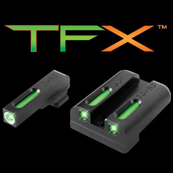 Truglo TFX Tritium/Fiber-Optic Day/Night Sights - SIG #6 #8 Set - White Outline Front/Rear Green Picture of TRUGLO TFX BRITESITE SIG #6 / #8 SET
