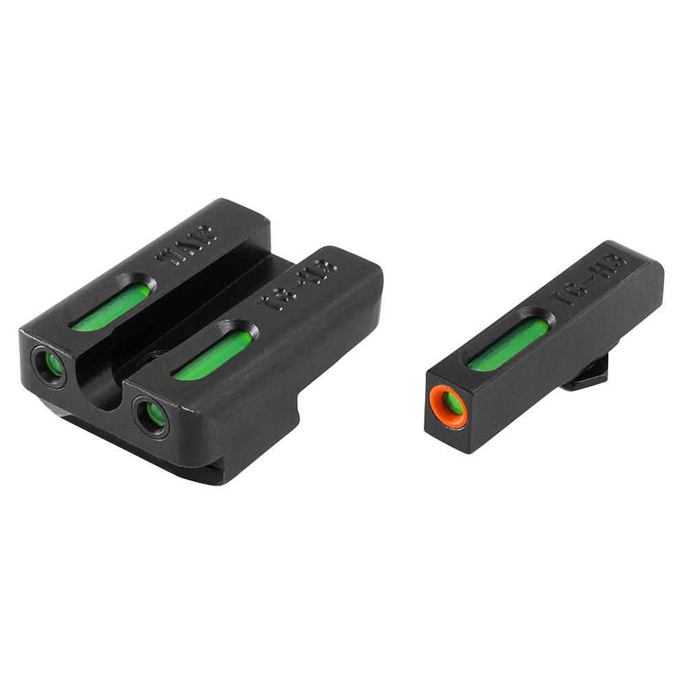 Truglo TFX Pro Tritium/Fiber-Optic Day/Night Sights Fit Taurus Millennium G2|Taurus 709 Slim|Taurus 740 Slim - Orange Outline Front/Rear Green Picture of TRUGLO TFX PRO BRITESITE TAURUS MILL & SLIM SET ORN