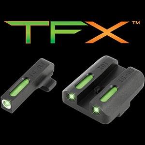Truglo TFX Tritium/Fiber-Optic Day/Night Sights Fits Springfield XD XDM (excluding 5.25" Comp Series) and XDS - White Outline Front/Rear Green Picture of TRUGLO TFX BRITESITE SPRINGFIELD XDXDM & XDS