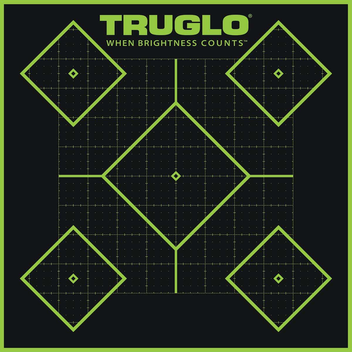 TRUGLO TRU-SEE Self Adhesive Targets - 5 Diamond 12x12 Green 12 Pack Picture of TRUGLO TARGET 5-DIAMOND 12X12 12PK GRN
