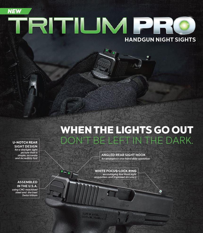 Truglo Tritium Pro Night Sights Fit Kahr Arms K MK P PM T&TP Models with New Dovetail (Post-2004) - Front Outline White/Rear Green Picture of TRUGLO Tritium Pro Night Sight for Kahr Arms K MK P PM T & TP models