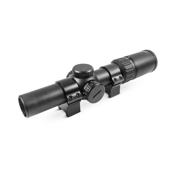 Truglo OPTI-SPEED Crossbow Scope with Weaver Style 30mm Rings - 1-4x24mm Illuminated BDC Reticle Black Matte Picture of TRUGLO Scope 1-4X24 IR XBOW RNG BLK