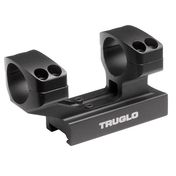 Truglo 1-Piece Reversible Picatinny/Weaver Tactical Scope Mount with 30mm Rings 1"H / 2-7/8L Base - Black