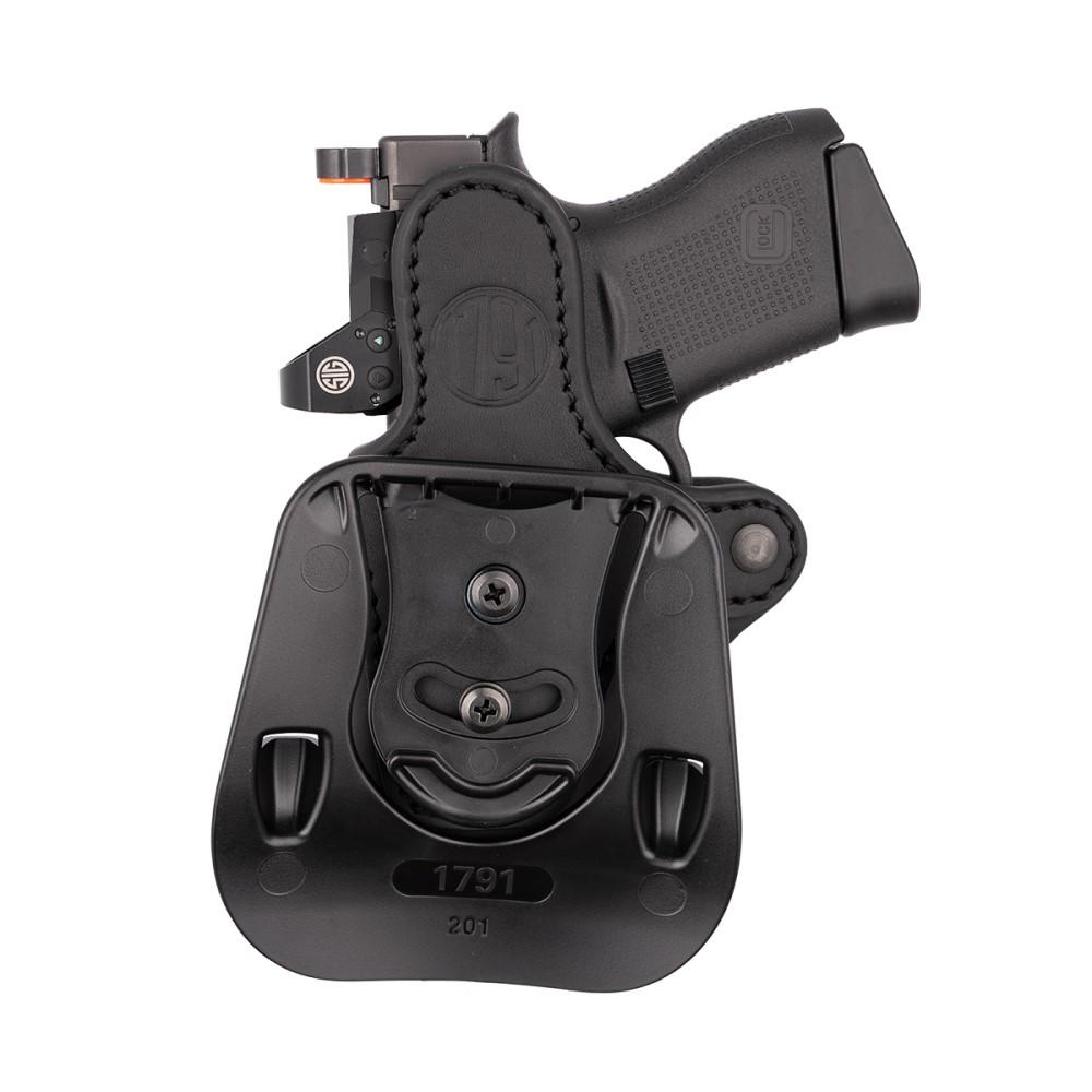 Picture of 2nd Amendment 1791 LLC 1791 Optic Ready OWB Paddle Holster Compact Stealth Black RH