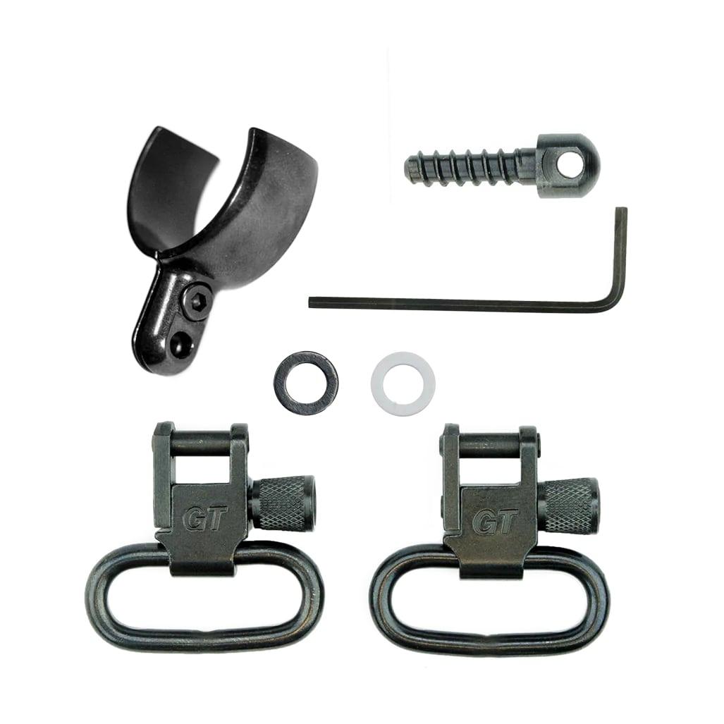 Grovtec Two Piece Barrel Band Swivel Sets .585 - .635 Diameter Black 2/ct Picture of Grovtec Us Inc. .585-.635 diameter two piece band