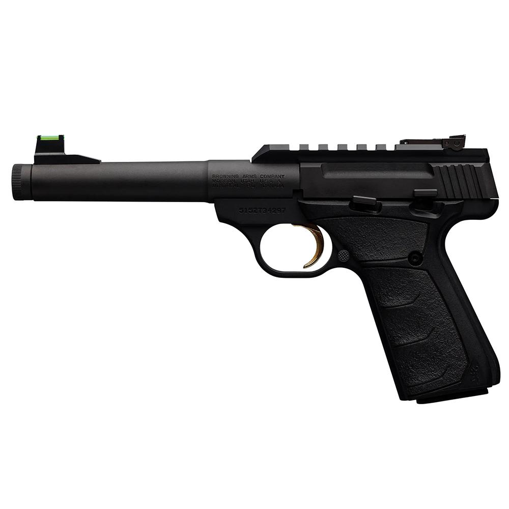 Browning Buck Mark Plus Camper UFX Suppressor Ready Handgun .22 LR 10rd Magazine 6" 1/2-28 Threaded Barrel Black Picture of Browning Firearms Browning Buck Mark PLS CAMPER 22LR SR UFX RL FO