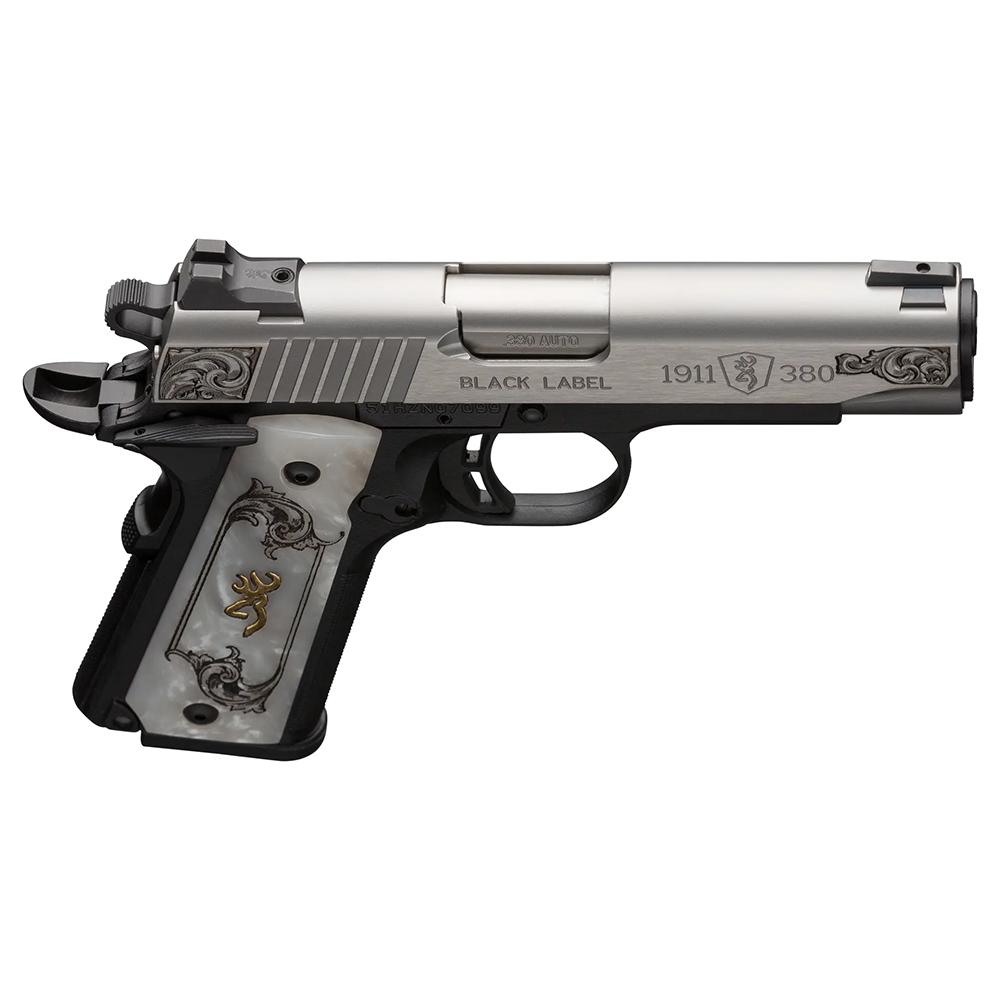 Browning 1911-380 Medallion Handgun .380 ACP 8rd Magazine 3.64" Barrel Black Stainless Picture of Browning Firearms Browning 1911 380ACP BLMEDSS ENGCMP 3 DT