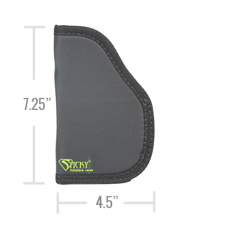 Sticky Holsters Short Sticky Pocket Holster for 4.25" Full Size Autos with Laser Grey Ambi Picture of Sticky Holsters Fits med & compact frames up to 4.25 in bar w/under barrel mounted laser