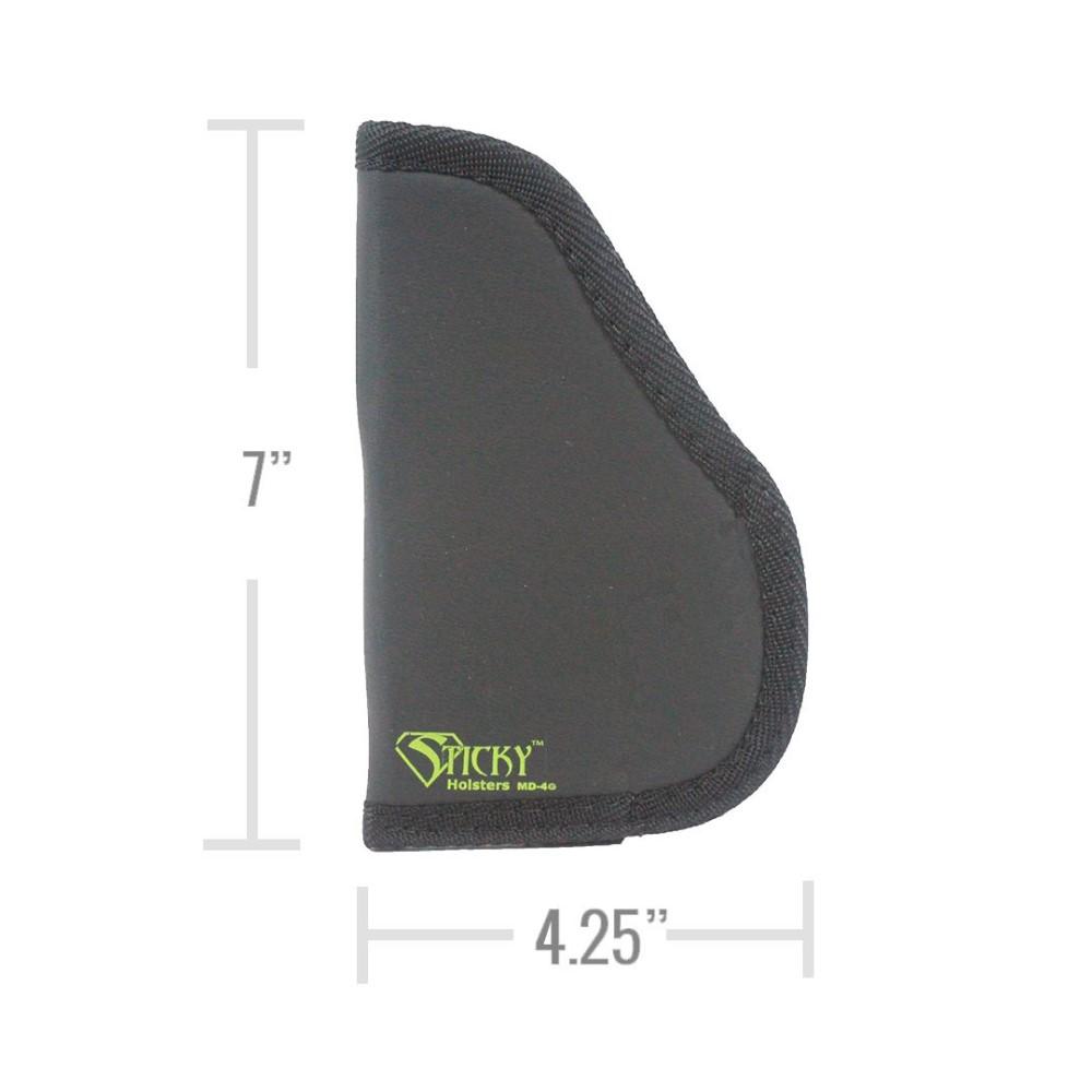 Sticky Holsters Gen 1 Medium Sticky Pocket Holster for 3.8" Sub-Compact Medium Frame Double Stack Autos with Laser Black Ambi Picture of Sticky Holsters Fits double stack subs/compacts up to 3.8 bar w/under barrel mounted lasers