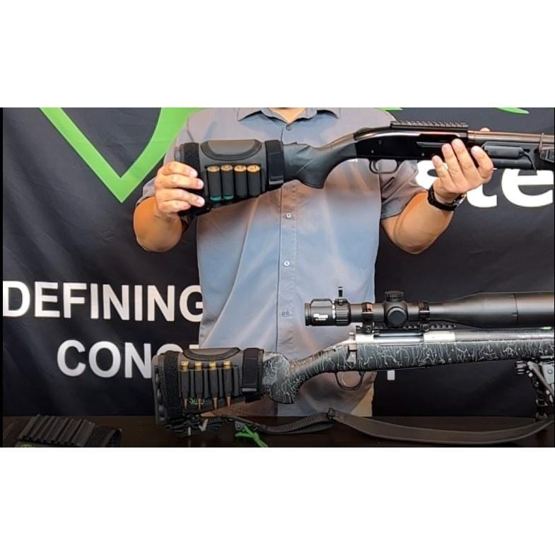 Sticky Holsters Sticky Stock Pad/Riser with Rifle Ammo Holder and D.O.P.E. Card Holder Picture of Sticky Holsters Sticky Stock Pad/Riser (SPR) Includes SPR-R and SPR-D