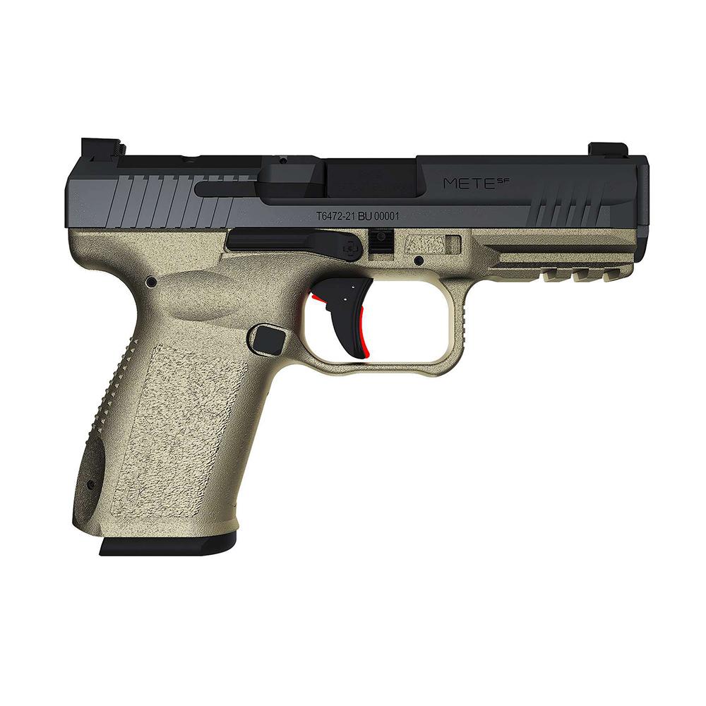 Canik Mete SF Handgun 9mm Luger 15rd Magazine 4.08" Barrel Black/FDE Picture of Century Arms Canik Mete SF .9mm Pistol 15rd 4.19'' Barrel BLK/FDE