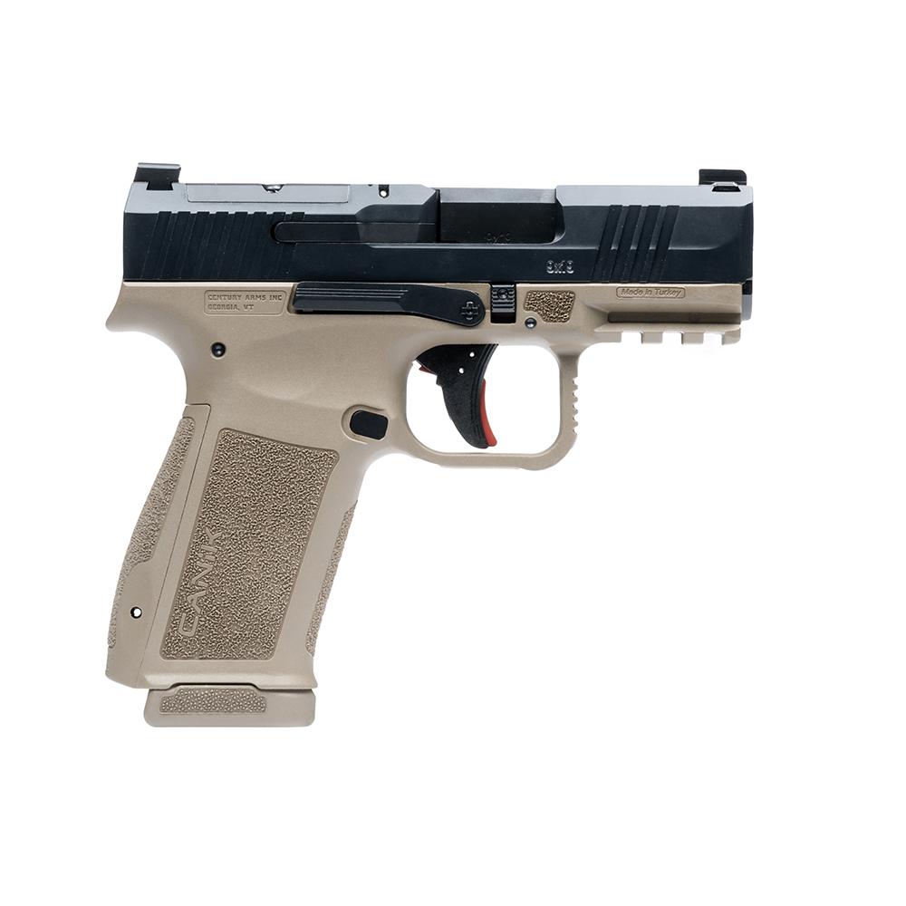 Canik Mete MC9L Handgun 9mm Luger 17rd Magazines(2) 3.18" Barrel Optic Ready Black Slide FDE Frame Picture of Century Arms CANIK METE MC9 L Slide Black/Frame FDE (2) 17RD ACCES KIT