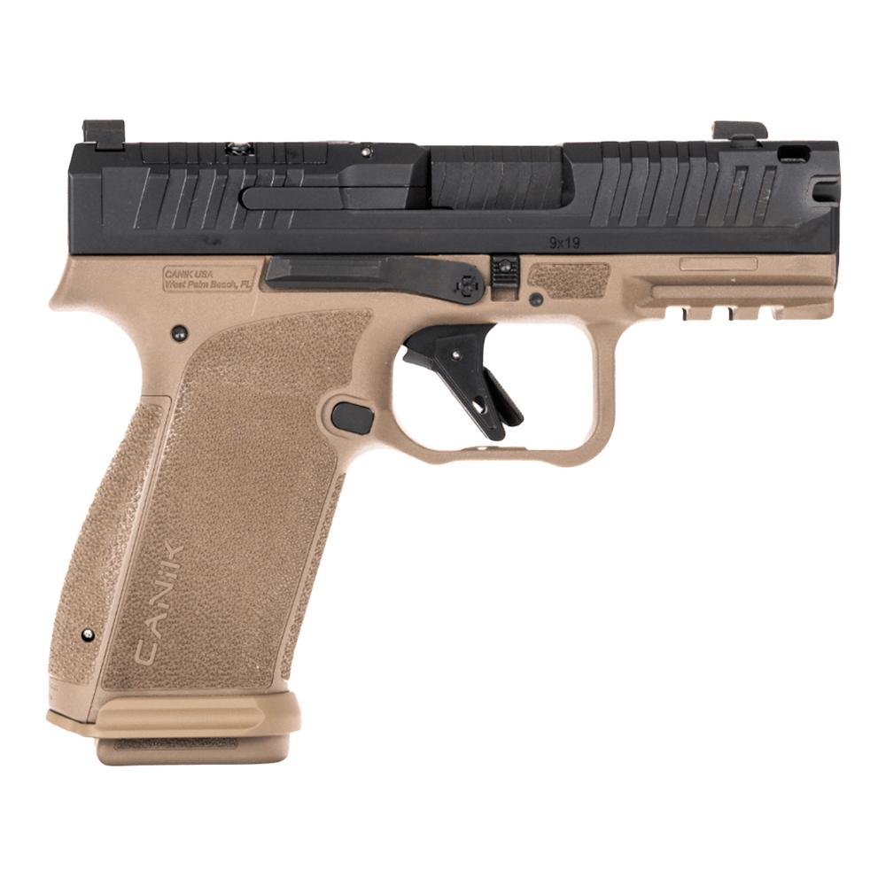 Canik METE MC9 Prime Handgun 9mm Luger 10rd Magazines (2) 3.64" Barrel Two-Tone Black FDE