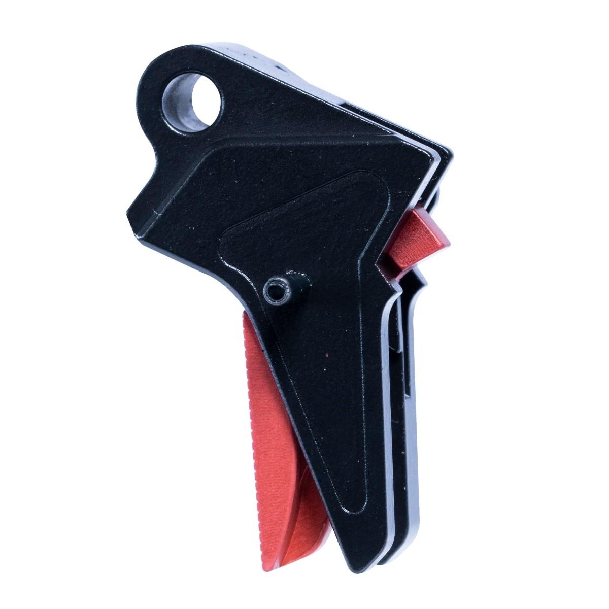 Canik Full Size Flat Trigger Assembly for Select Canik Full Size TP9 Models Red Picture of Century Arms CANIK TP9 FULL SIZE PISTOL ALUMINUM FLAT TRIGGER TP9 DA SFT SFL SF SFX