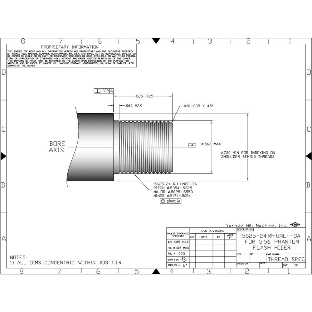 YHM Phantom QD Mount Flash Hider 5/8x24 Thread Picture of Yankee Hill Machine YHM 30 LT(A) QD MOUNT WITH 5/8-24