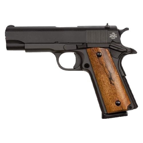 Rock Island Armory M1911 GI Standard MS Handgun .45 ACP 8rd Magazine 4.2" Barrel Black with Wood Grips MA Compliant Picture of Rock Island Armory RIA M1911 A1 MS 45ACP MAC Pistol 8rd