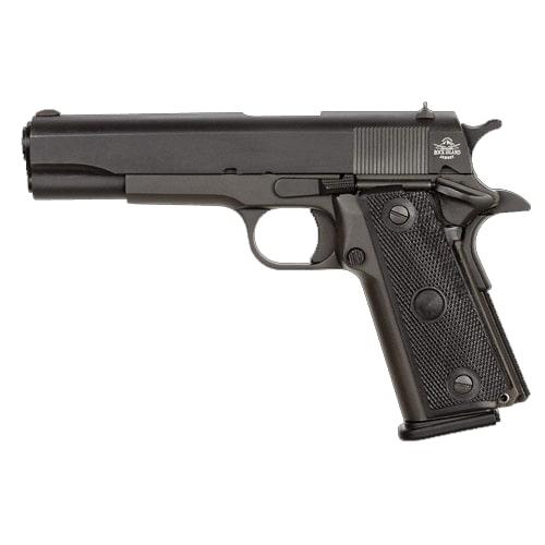 Rock island M1911-A2 FSP GI Standard Hi-Capacity Handgun .45 Auto 10rd Magazine(1) 5" Barrel MA Compliant Picture of Rock Island Armory ARMSCOR RI M1911-A2 FSP 45ACP 10ROUND 5INCH Parkerized MA Cmplt