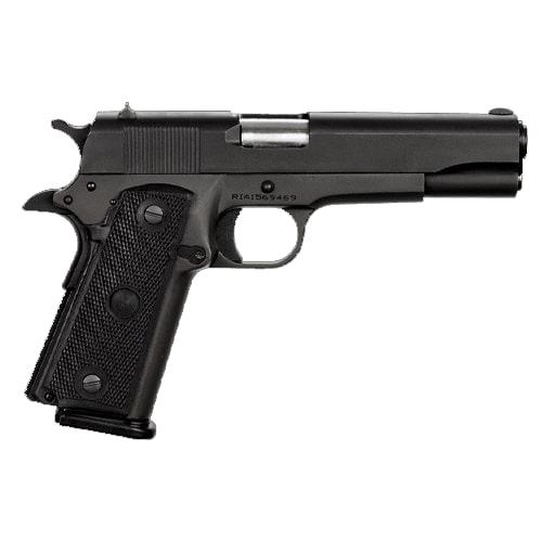 Rock island M1911-A2 FSP GI Standard Hi-Capacity Handgun .45 Auto 10rd Magazine(1) 5" Barrel MA Compliant Picture of Rock Island Armory ARMSCOR RI M1911-A2 FSP 45ACP 10ROUND 5INCH Parkerized MA Cmplt