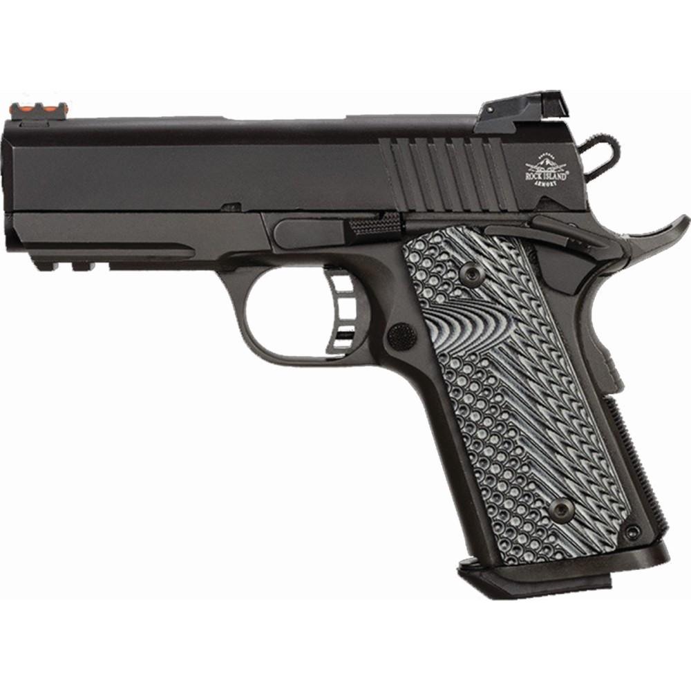 Rock Island Tac Ultra CS Handgun .45 ACP 7/rd Magazine 3.62" Barrel Black Picture of Rock Island Armory RIA TAC ULTRA CS 45ACP Pistol 3.5 7RD