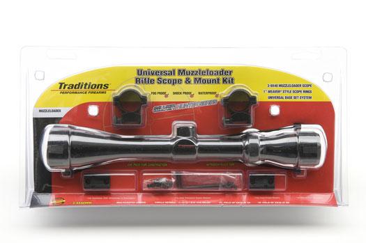 Traditions Muzzleloader Rifle Scope and Mount Kit 3-9x40 Matte Scope Medium Rings and Two-Piece Base A1171 Picture of Traditions Performance Firearms Traditions Scope 3-9x40 Matte Scope Medium Rings/Two-Piece Base