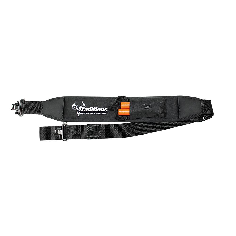Traditions NitroFire Rifle Sling with Hook & Loop Pouch to Hold Firesticks Black
