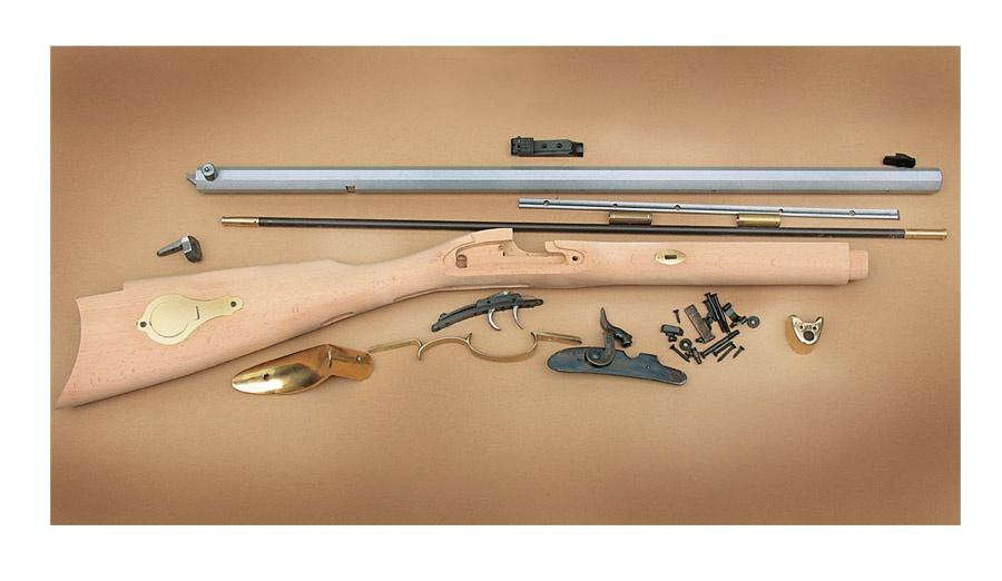 Traditions St. Louis Hawken Rifle Build-It-Yourself Kit Select Raw Hardwood .50 Cal 28" White Barrel Picture of Traditions Performance Firearms Traditions St. Louis Hawken Rifle Kit Raw Hardwood .50Cal 28In White Barrel