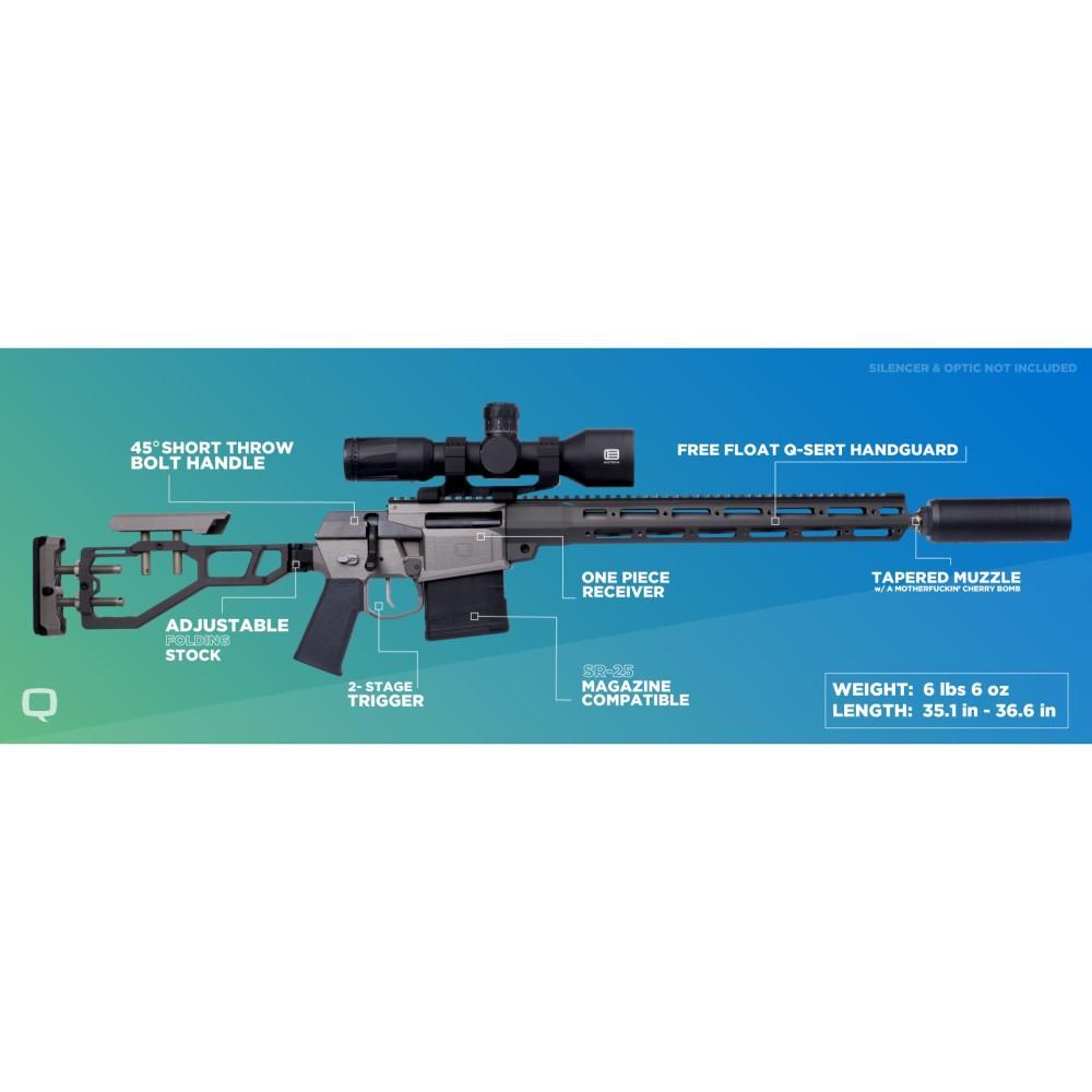 Q The Fix Rifle 308 Win 10rd Magazine 16" Barrel Grey with Blue Picture of Q LLC Q The Fix 308 WIN 16 IN BLUE