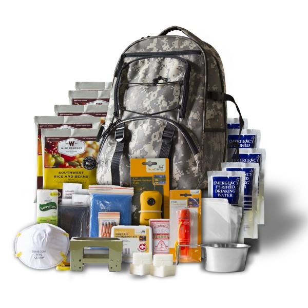 Wise Five Day Survival Kit Backpack For One Person 32 Servings Camo Picture of ReadyWise Company 5 Day 1 Person 32 Servings Entrees & Drinks Survival Back Pack (Camo)