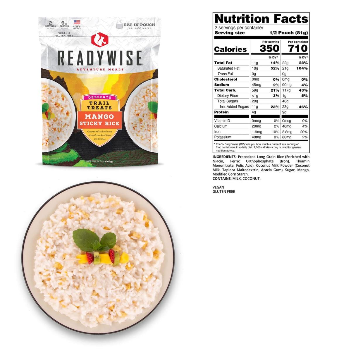 Readywise Trail Treats Mango Sticky Rice - 5.7 oz Picture of ReadyWise Company Readywise Trail Treats Mango Sticky Rice