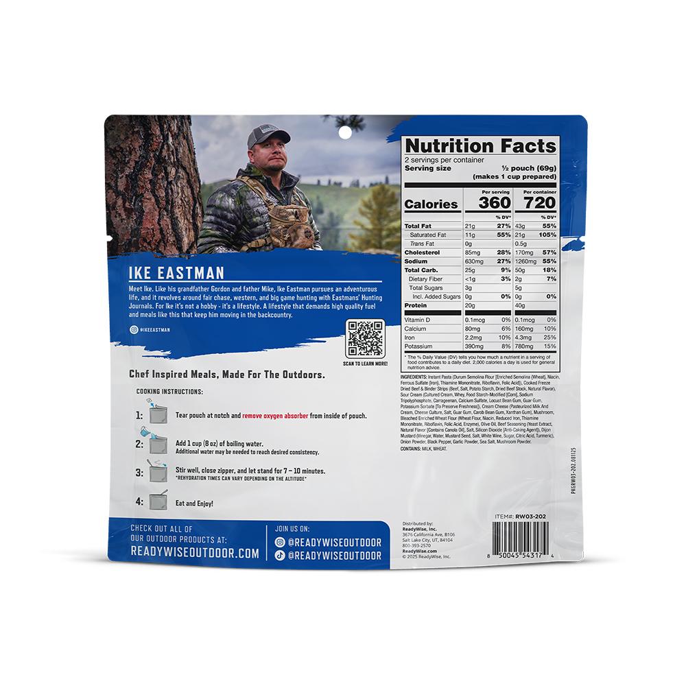 Readywise Pro Meal Beef Stroganoff Single Pack Picture of ReadyWise Company ReadyWise PRO Meal - Beef Stroganoff Single Serve