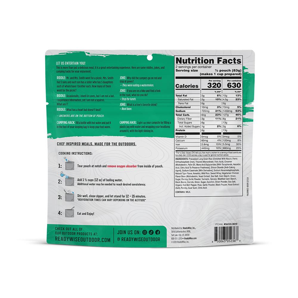 Readywise Wild Rice Risotto Single Pack Picture of ReadyWise Company ReadyWise CP Wild Rice Risotto Single Serve