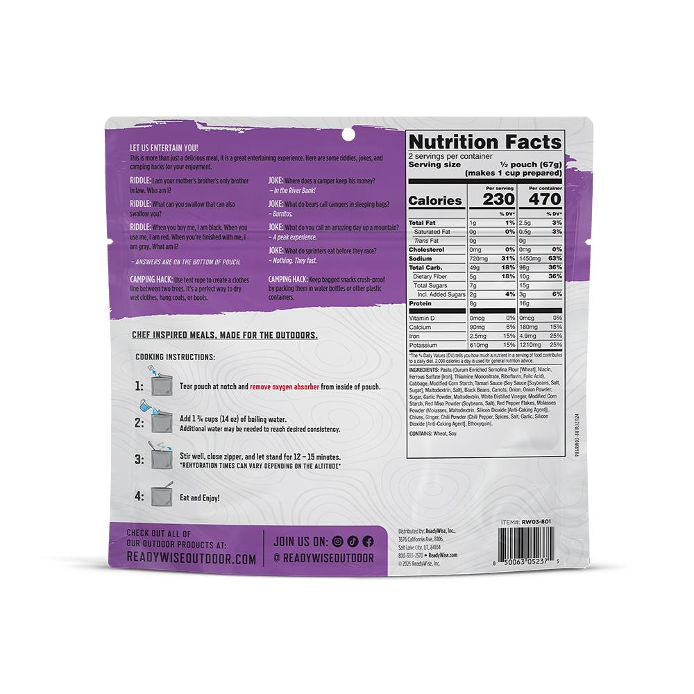 Readywise Spicy Asian Style Noodles Single Pack Picture of ReadyWise Company ReadyWise CP Spicy Asian Style Noodles Single Serve