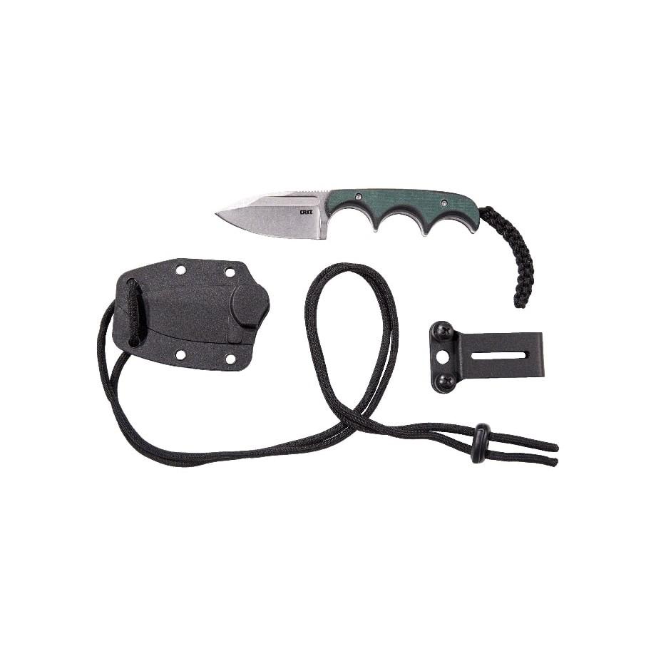 CRKT Minimalist Spear Point Fixed Knife 2-1/8" Spear Point Blade Green Picture of Columbia River Knife & Tool CRKT Minimalist Spear Point Green Black