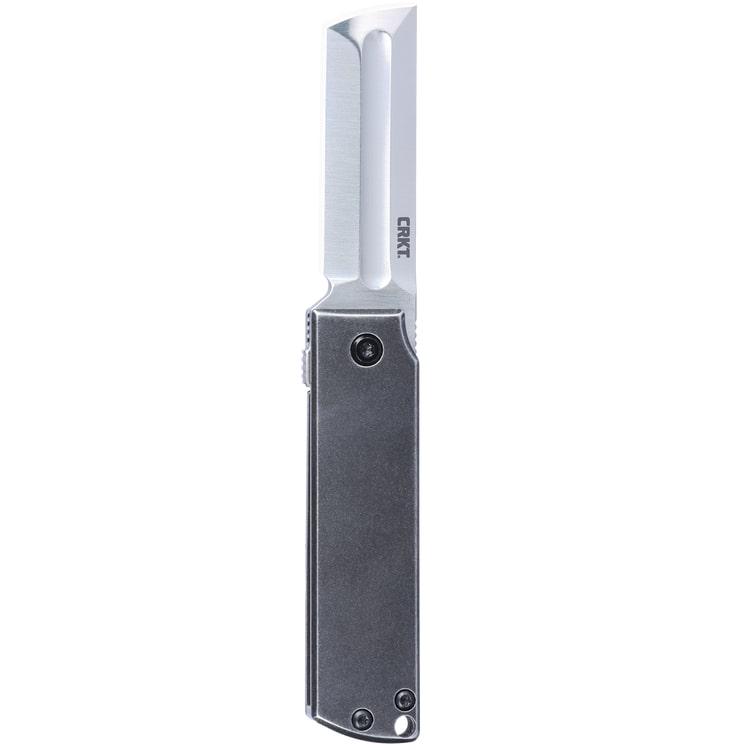 CRKT MinimalX Folding Knife 2-1/5" Cleaver Blade Grey Picture of Columbia River Knife & Tool CRKT MinimalX Gray