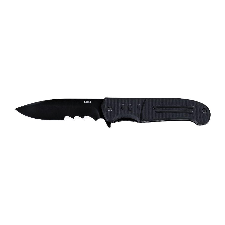 CRKT Ignitor Assisted Folding Knife 3-1/2" Drop Point Blade Black with Veff Serrations Picture of Columbia River Knife & Tool CRKT Ignitor Assisted Black w/Veff Serrations