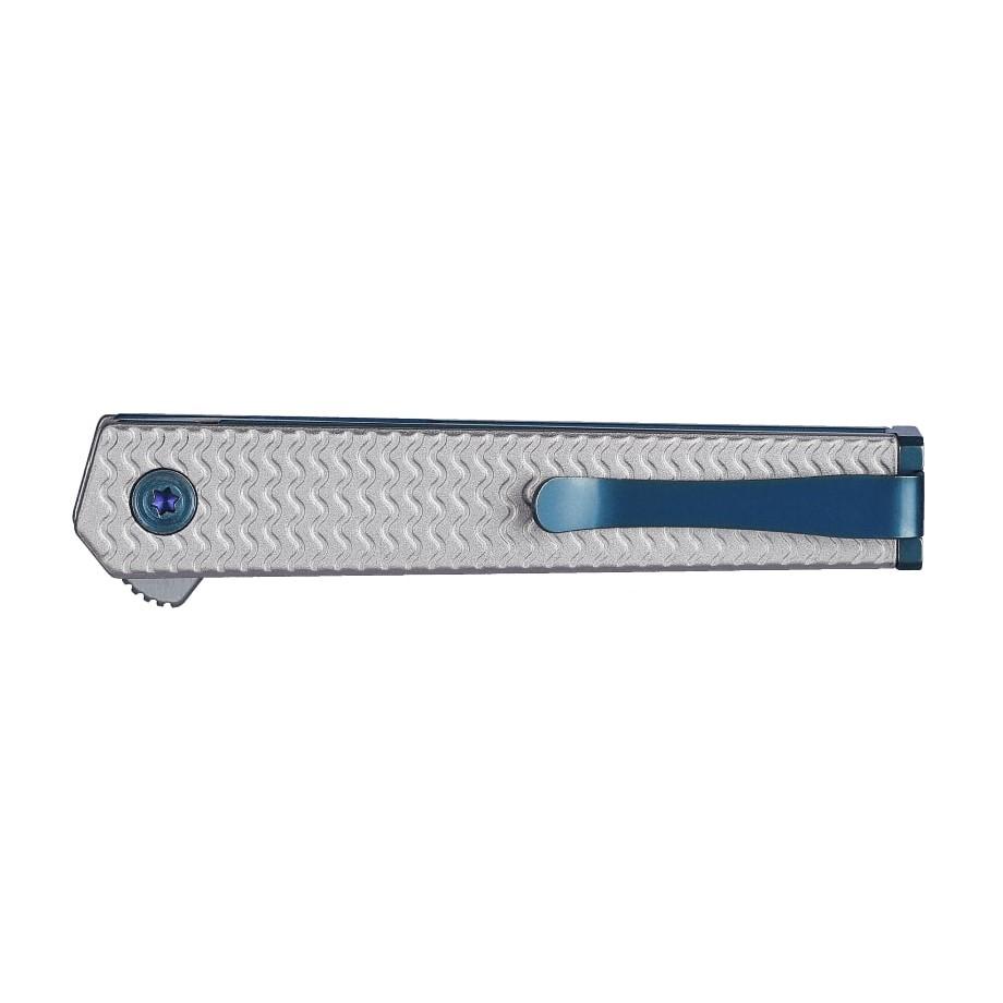 CRKT CEO Microflipper Folding Knife 2-3/8" Drop Point Blade Silver and Blue Picture of Columbia River Knife & Tool CRKT CEO Microflipper Drop Point