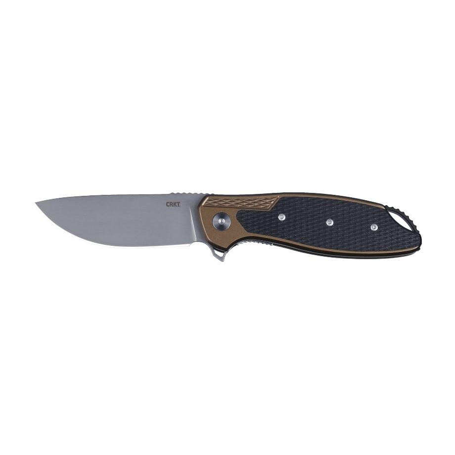 CRKT Jake Folding Knife 3-3/10 Drop Point Blade Black and Bronze Picture of Columbia River Knife & Tool CRKT Jake OD Green