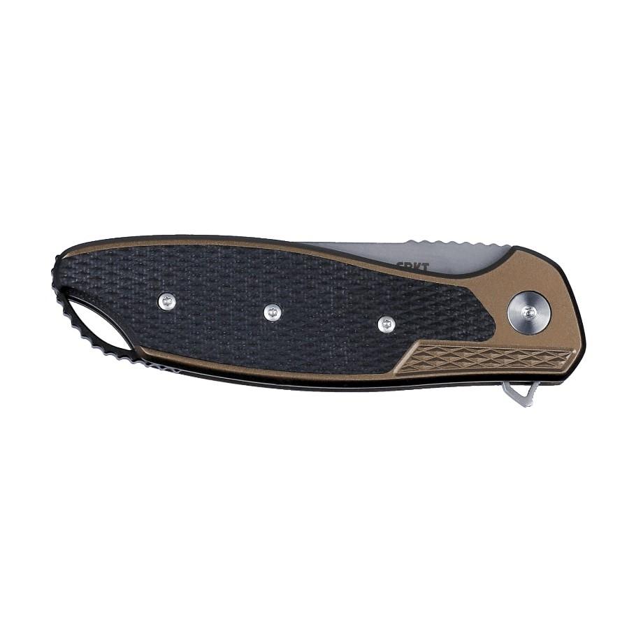 CRKT Jake Folding Knife 3-3/10 Drop Point Blade Black and Bronze Picture of Columbia River Knife & Tool CRKT Jake OD Green
