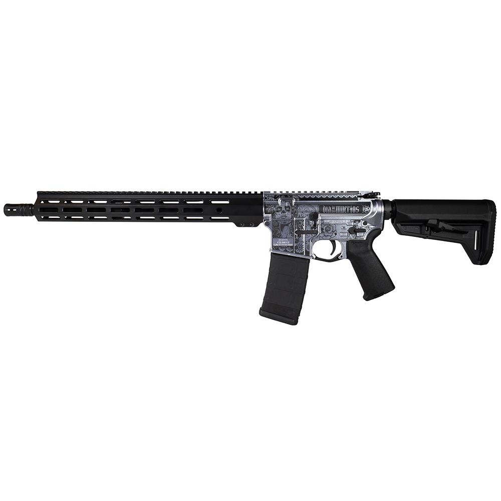 Shark Coast Tactical "Day of the Dead" Rifle 5.56mm 10rd Magazine 16" Barrel 15" MLOK Handguard California Compliant Picture of Shark Coast Tactical Shark Coast Day of the Dead 5.56 AR-CA Comp 16'' Brl 10rd