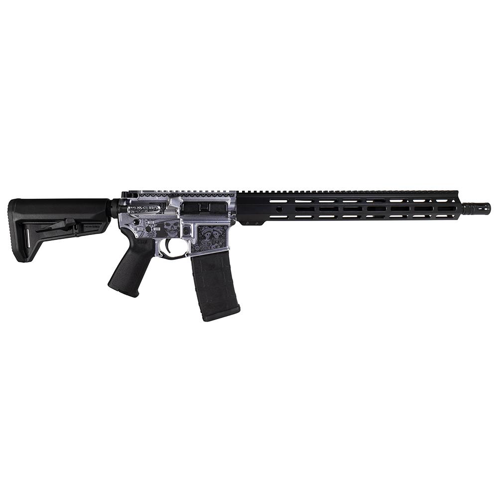 Shark Coast Tactical "Day of the Dead" Rifle 5.56mm 10rd Magazine 16" Barrel 15" MLOK Handguard California Compliant Picture of Shark Coast Tactical Shark Coast Day of the Dead 5.56 AR-CA Comp 16'' Brl 10rd