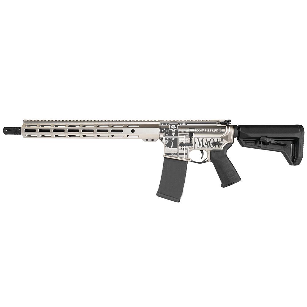 Shark Coast "Trump Fight" AR Rifle 5.56mm 30rd Magazine 16?? Barrel Magpul Stock and Grip Custom Champagne Finish Picture of Shark Coast Tactical Shark Coast Trump Fight AR 16?? .556 Magul Stock and Grip 30rd