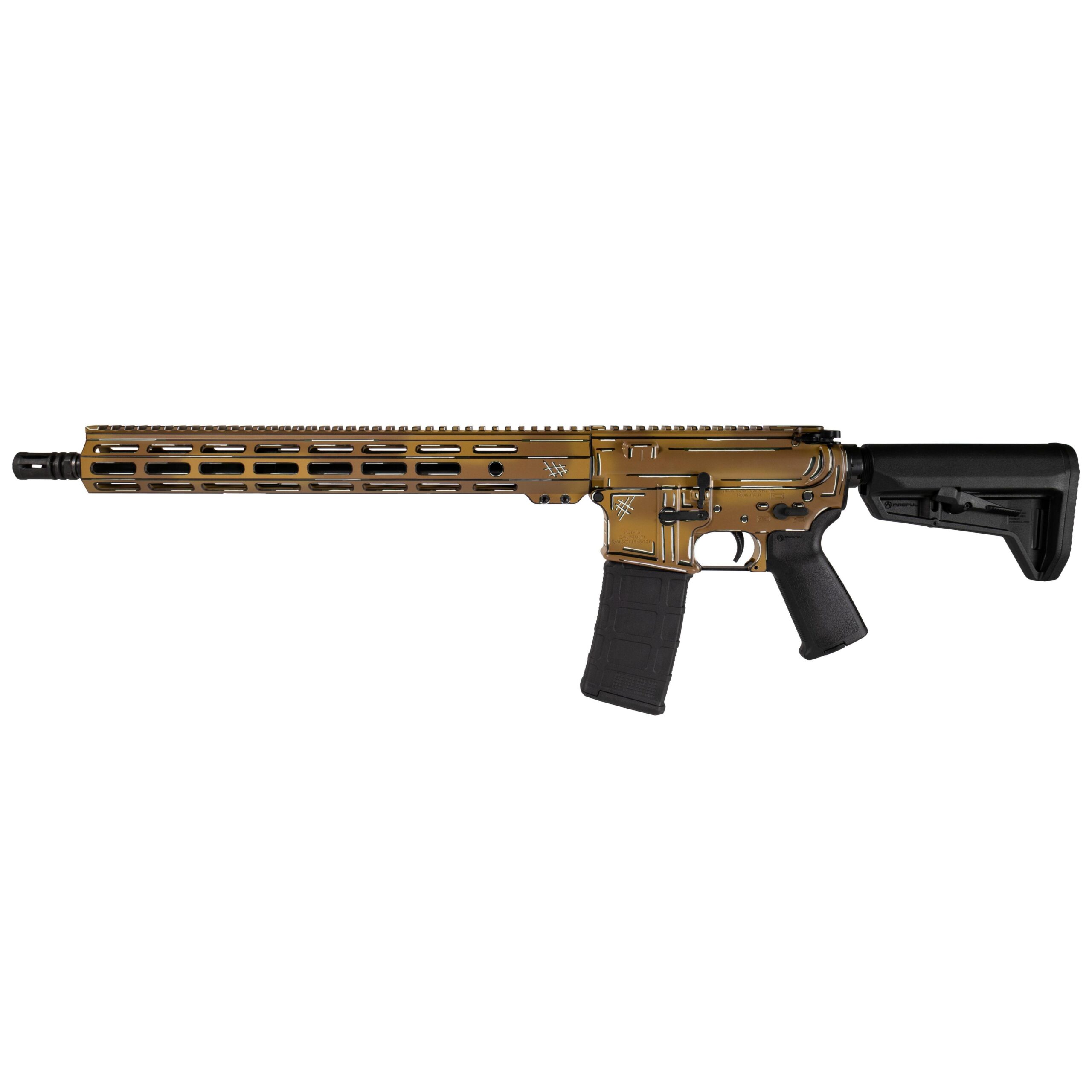 Shark Coast Tactical "Anime- FDE" Rifle 5.56mm 10rd Magazine 16" Barrel 15" MLOK Handguard California Compliant Picture of Shark Coast Tactical Shark Coast Anime 15 5.56 FDE AR-CA Comp 16'' Brl 10rd