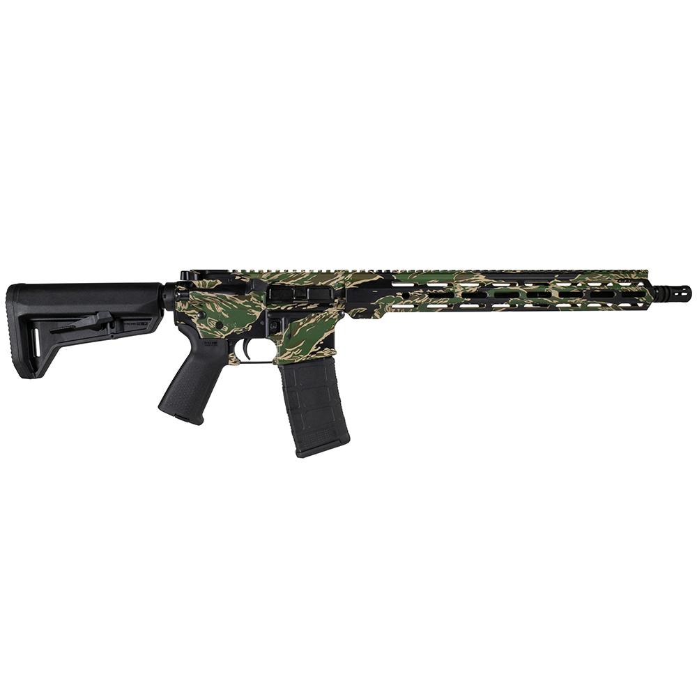 Shark Coast Tactical "Tiger Stripe" Rifle 5.56mm 30rd Magazine 16" Barrel 15" MLOK Handguard Picture of Shark Coast Tactical Shark Coast Tiger Stripe AR Rifle