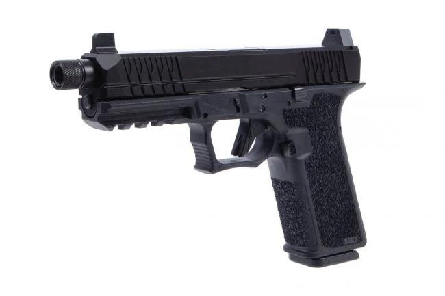 Polymer80 P80 PFS9 Handgun 9mm Luger 10rd Magazine 4.49" Threaded Barrel Black Night Sights Picture of Polymer80 Full Size 9mm Pistol Black Slide/Frame Threaded Night Sights 10rd Mag