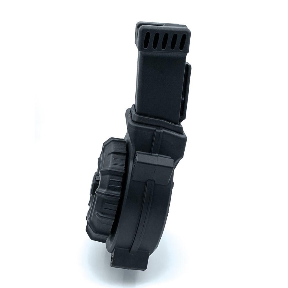 Promag Thompson Carbine Rifle Magazine Drum Black .45 ACP 40/rd Picture of Promag Mfg. Inc. Promag THOMPSON .45 ACP (40) RD DRUM BLACK POLYMER